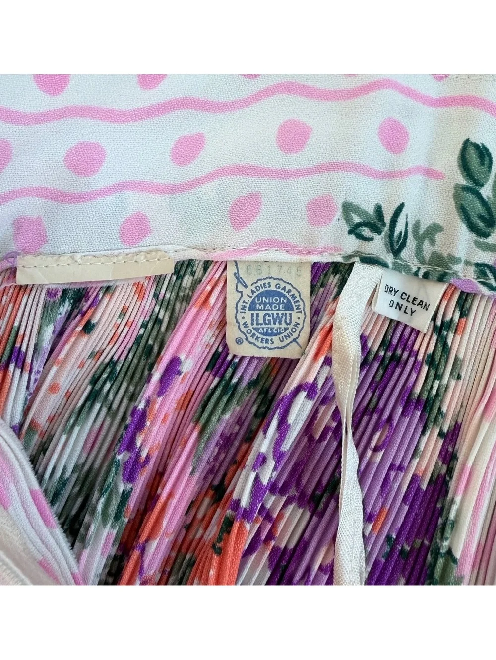 Vintage Union Made Floral Pleated Maxi Skirt Size XS